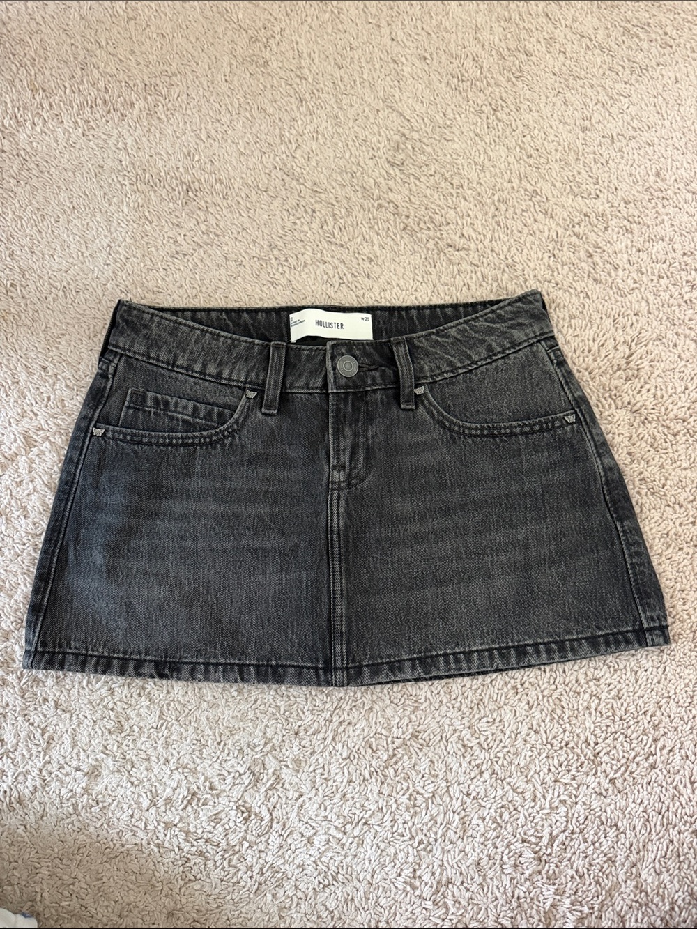 Hollister Black Denim Mini Skirt